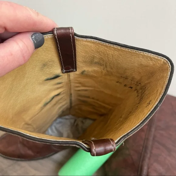 Justin Brown Leather Vintage Western Riding Boots - Picture 10 of 12